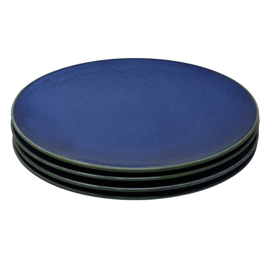 Set of sky blue round plates