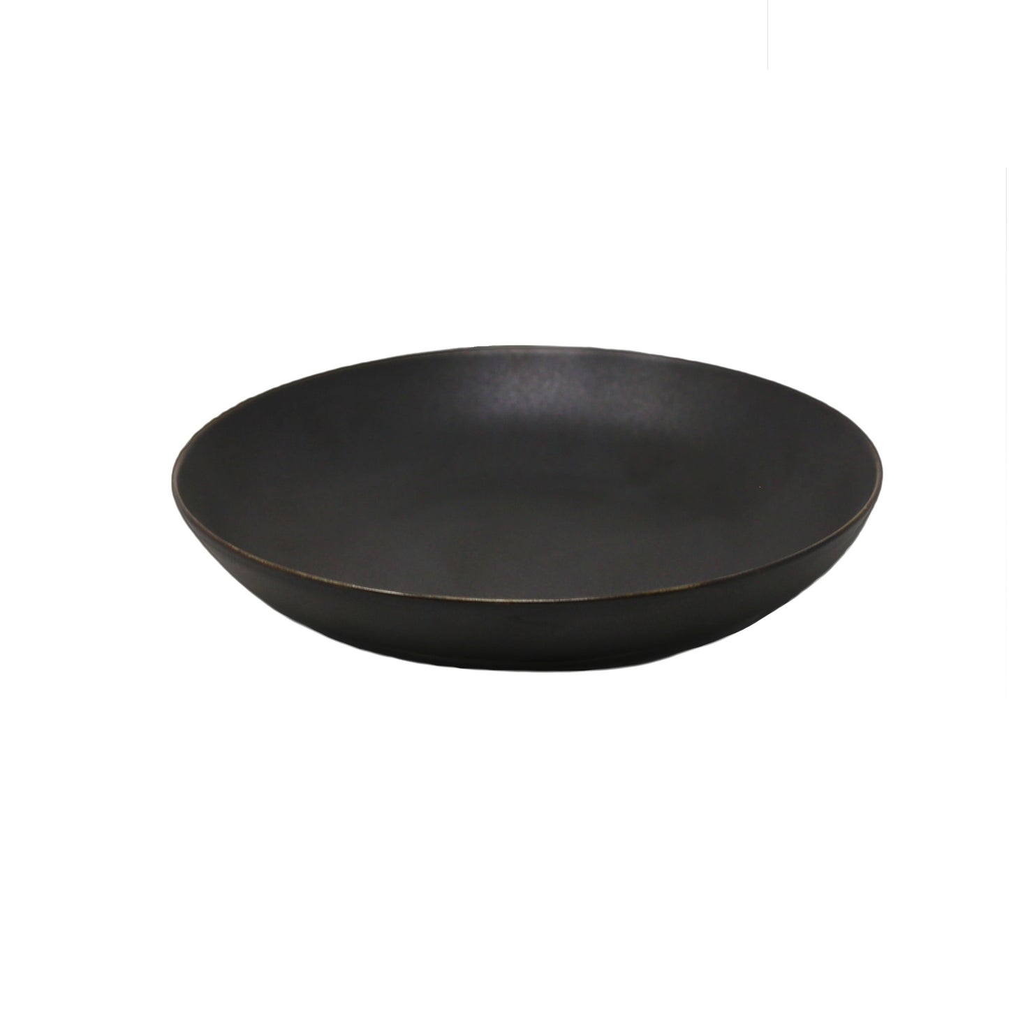 Matte Black Round Soup Plate Set