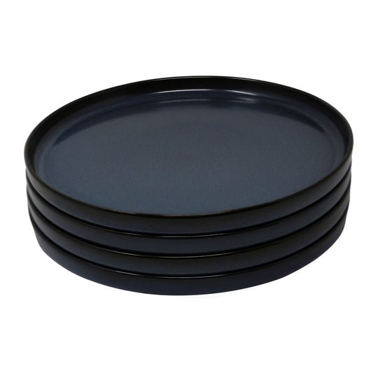 Set of midnight blue ellipse plates