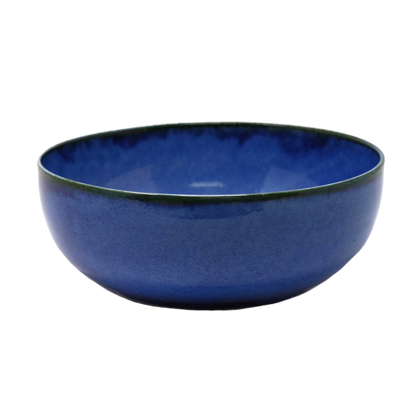 Set of sky blue round bowls