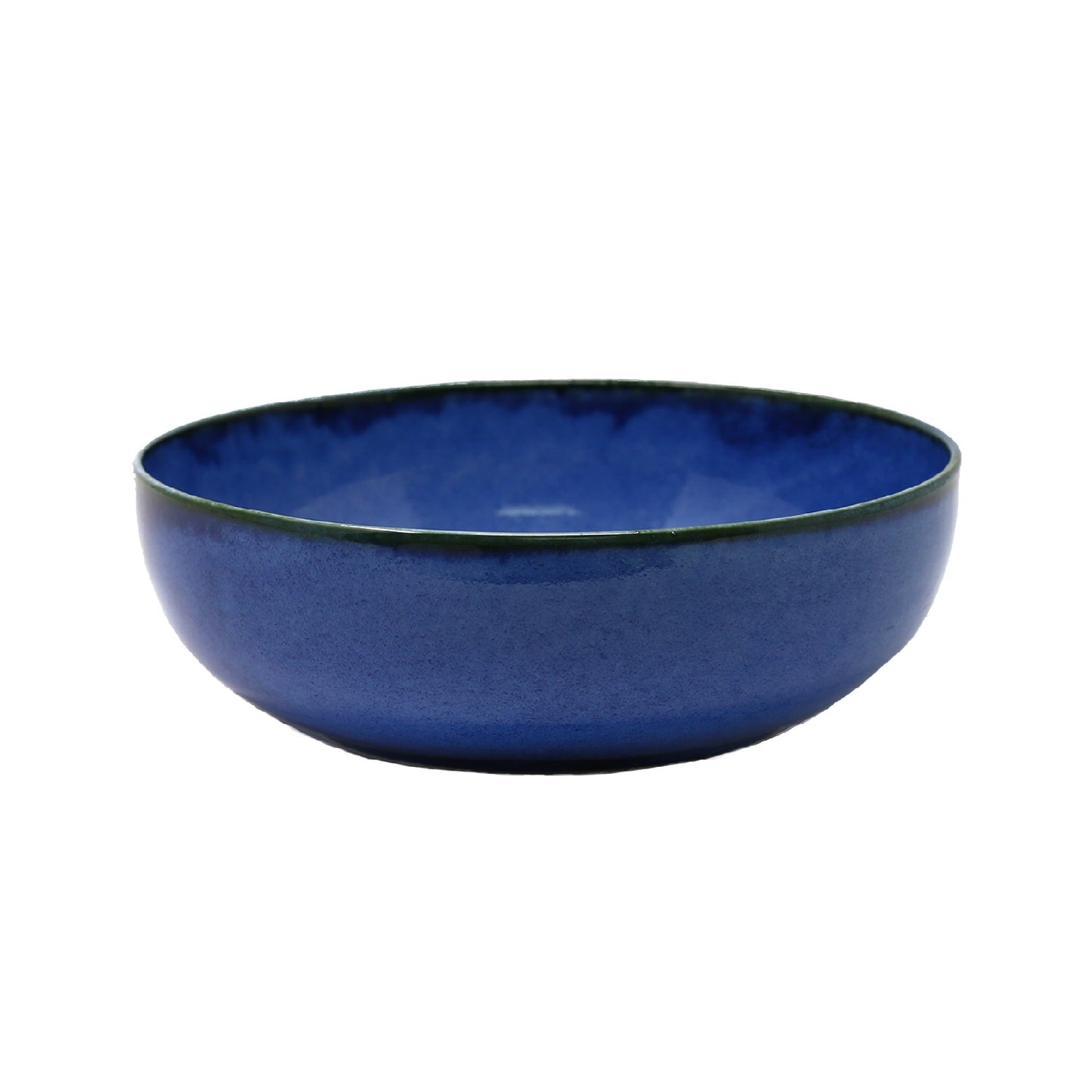 Set of sky blue round bowls