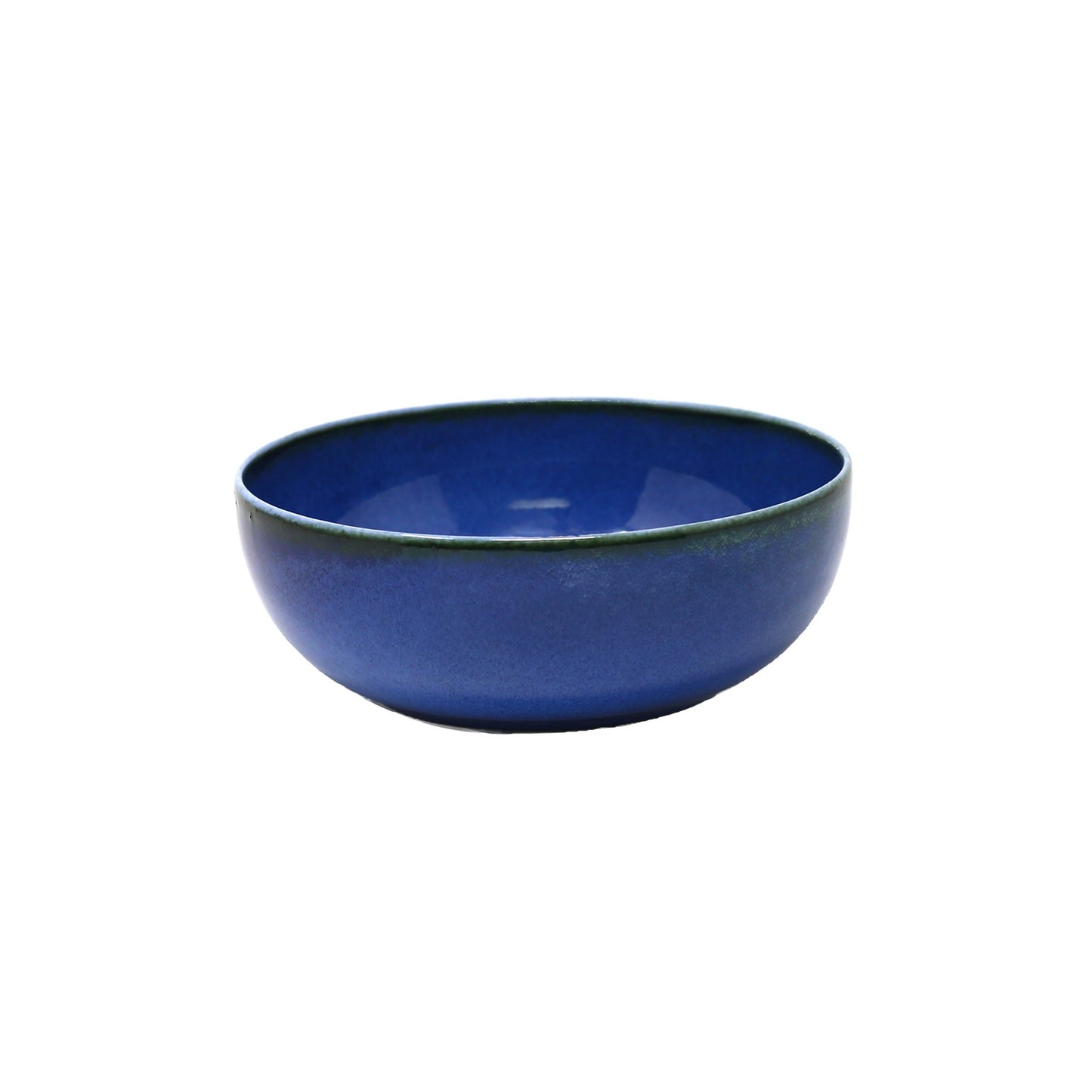 Set of sky blue round bowls