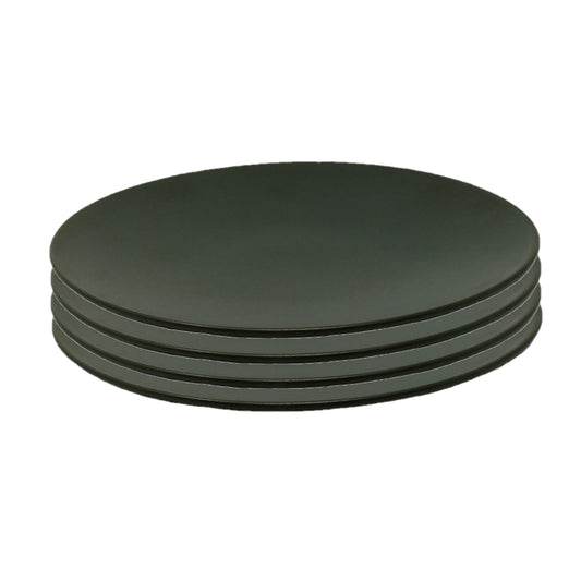 Set of olive round plates